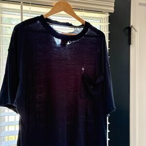 Vintage Zombie Super Thrashed Distressed Worn Thin T-Shirt Size XL Blue
